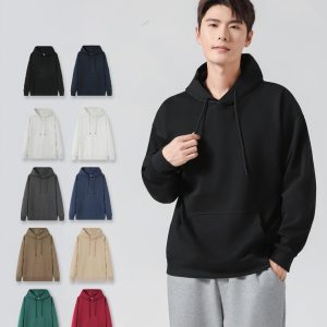 Solid color loose hoodie