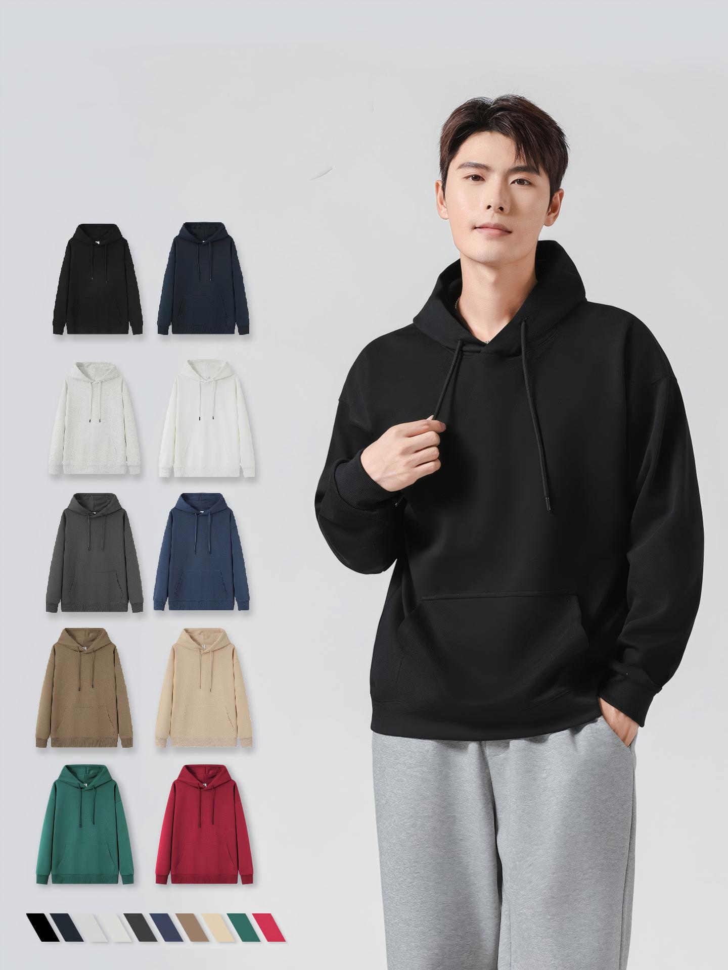 Solid color loose hoodie