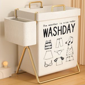 Foldable dirty clothes storage basket