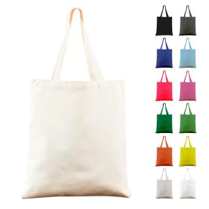 Solid Color Canvas Tote Bags