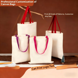 Blank canvas bag with custom logo