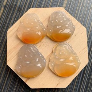 Natural Ice-like Chalcedony Buddha Pendant