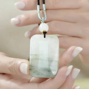 Natural Hetian White JadePeace Pendant